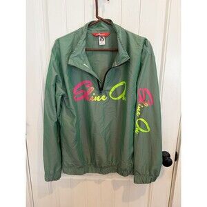 Shinesty Shine On Windbreaker Jacket Womens S Green Neon Graphic Pullover